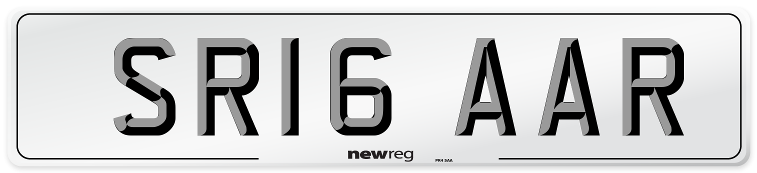 SR16 AAR Number Plate from New Reg